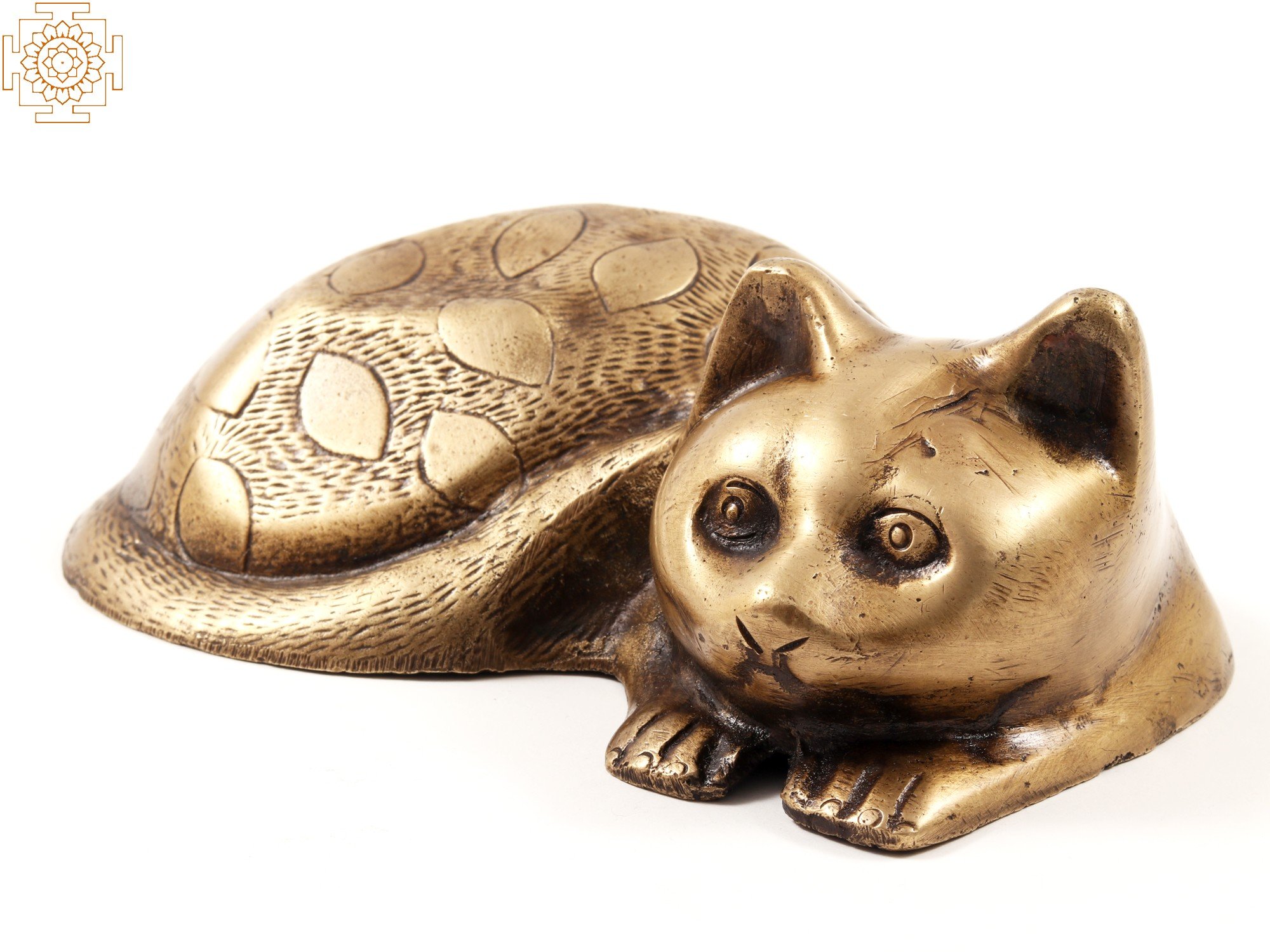7 Brass Decorative Relaxing Cat | Table Decor Items