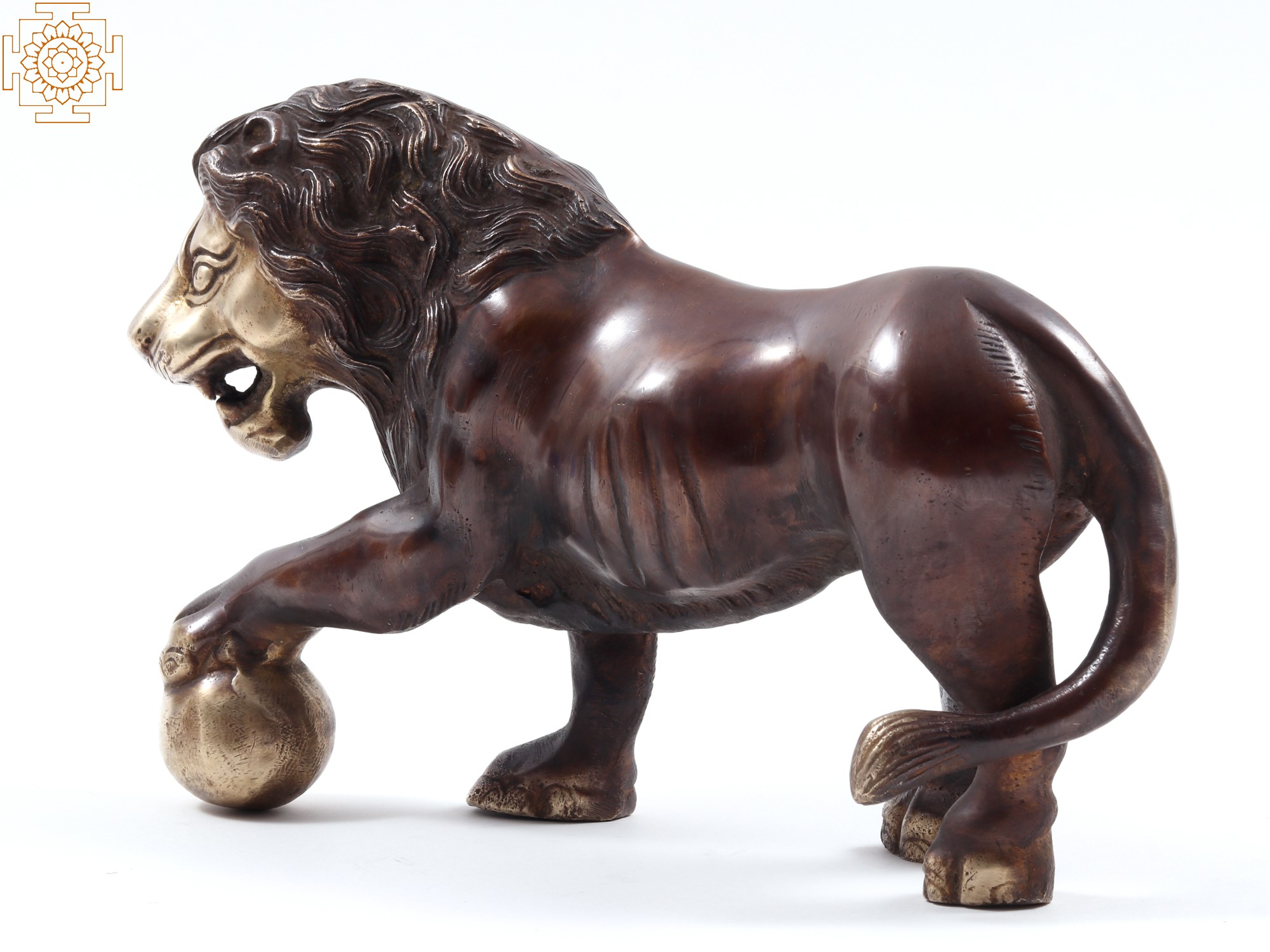 11" The Medici Lion Brass Statue | Exotic India Art