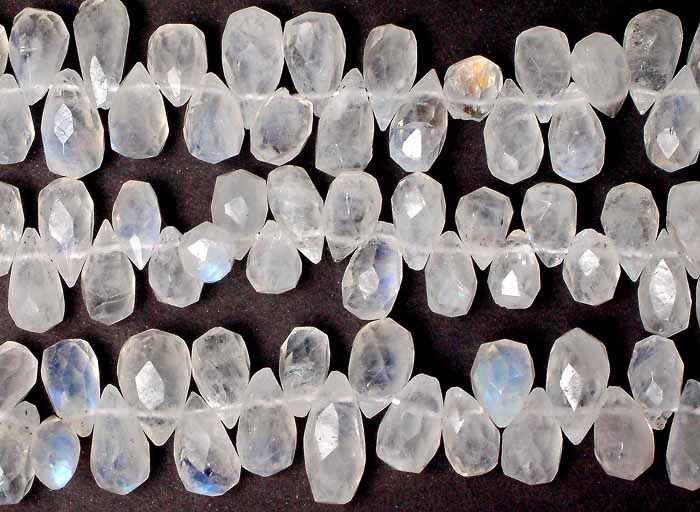 Faceted Moonstone Drops Exotic India Art
