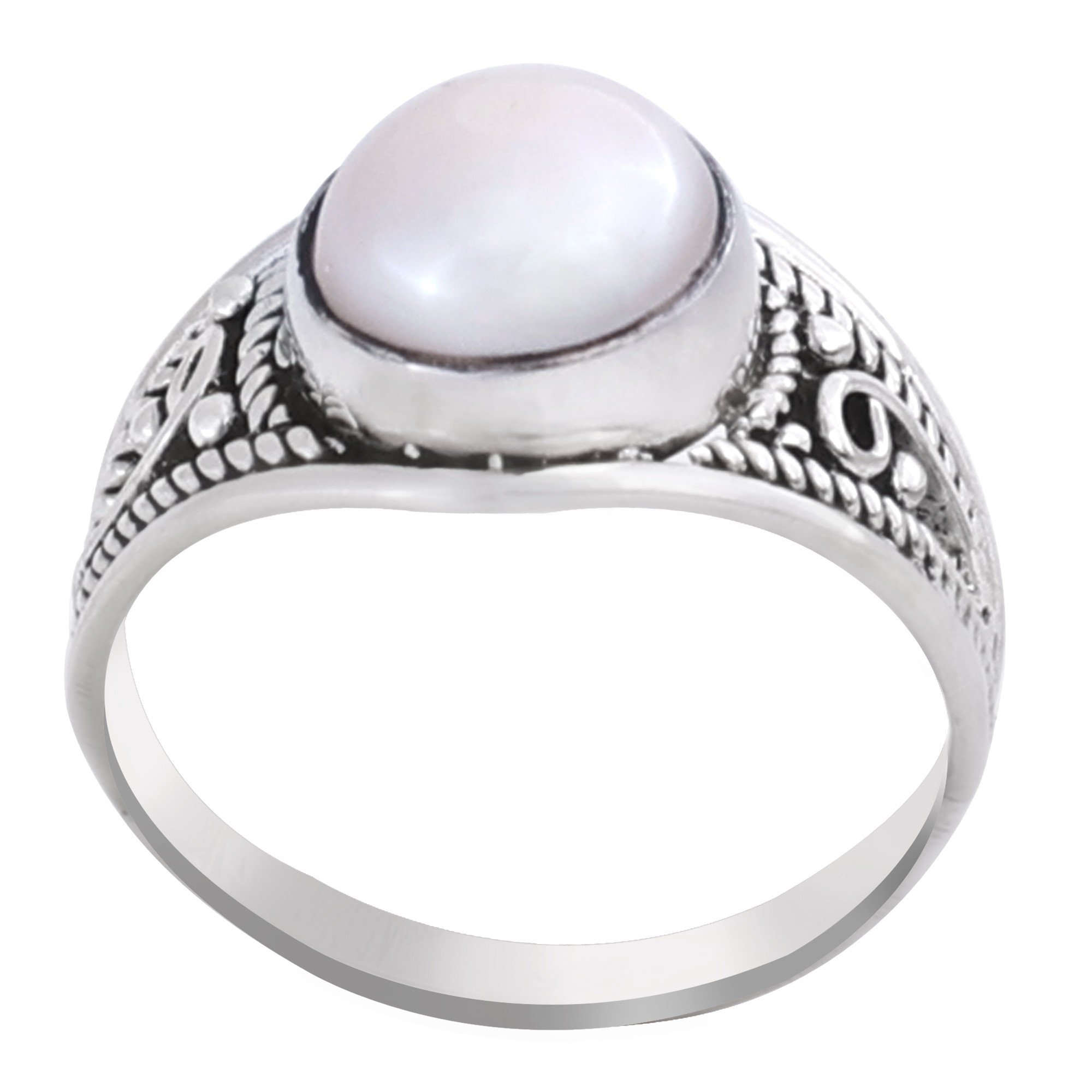 Natural And Certified Pearl (Moti) Ring In Sterling Silver | Silver Moti  Ring