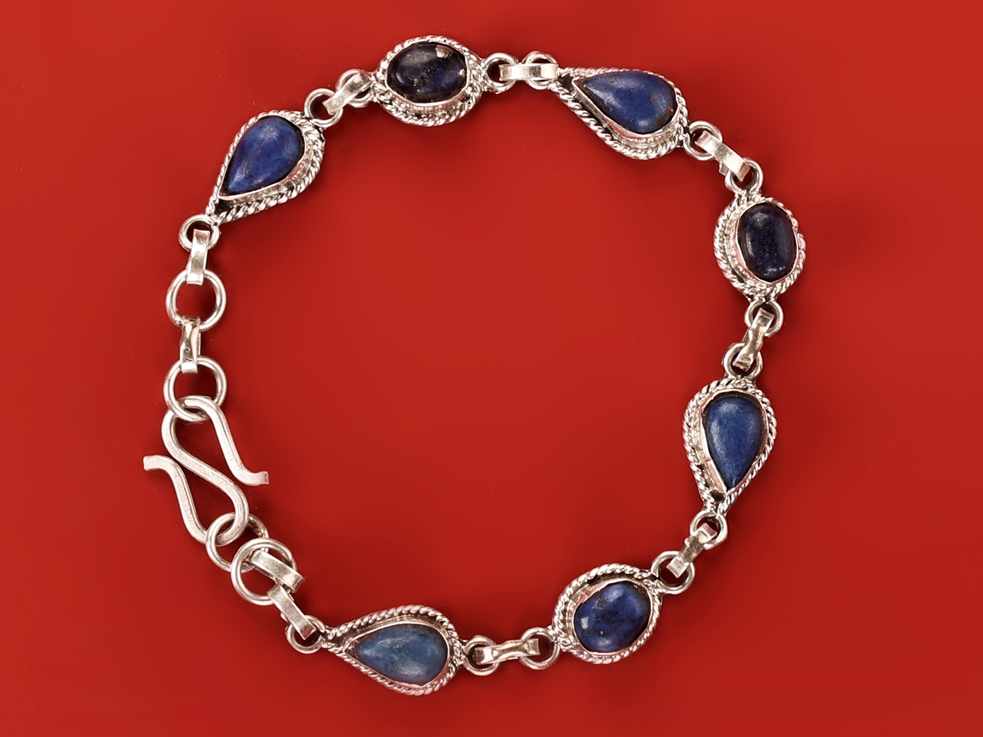 Lapis Lazuli Gemstone 925 Sterling Silver Bracelet  Fame Jewels  Soumya  Creations