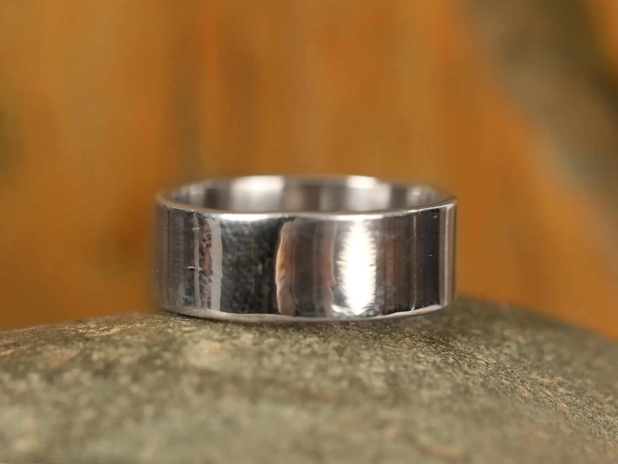 極薄_Ultra-thin Plate of Brass / Silver Ring / Band Textured_Ring_Boulder_Silver_M