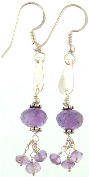 Faceted Amethyst Earrings | Exotic India Art