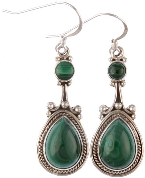 Malachite Earrings | Exotic India Art