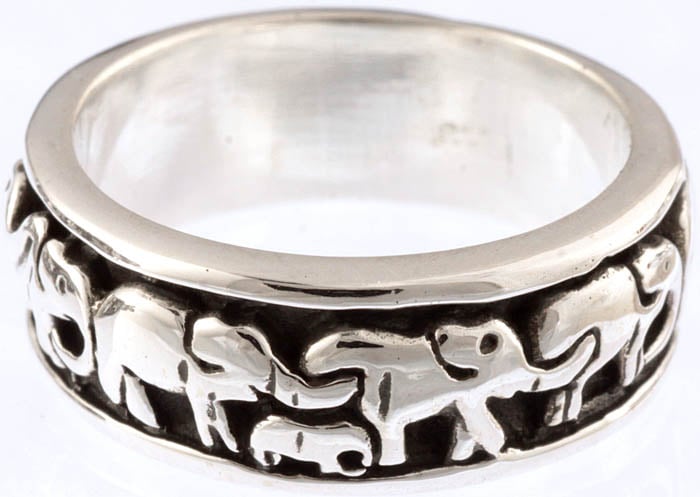 Elephant Procession Ring | Exotic India Art