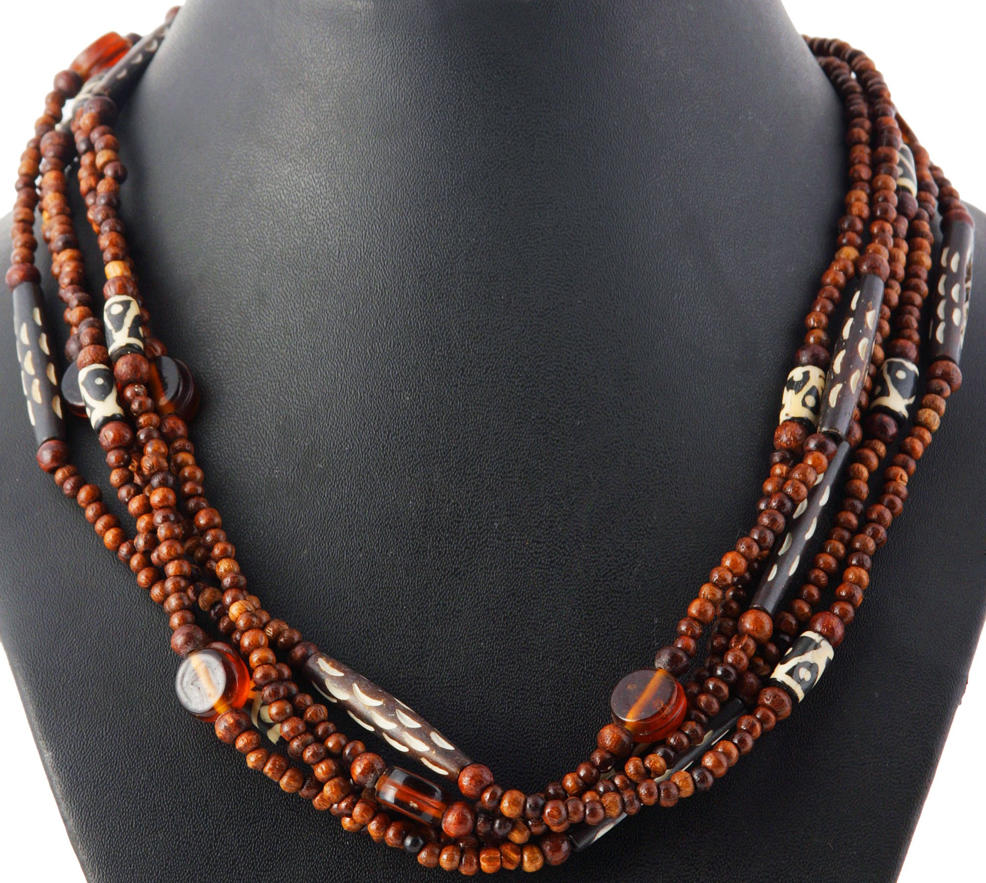 Silver Tone Multi Strand Black Seed Bead w/ Clear Accents Statement Necklace  | eBay