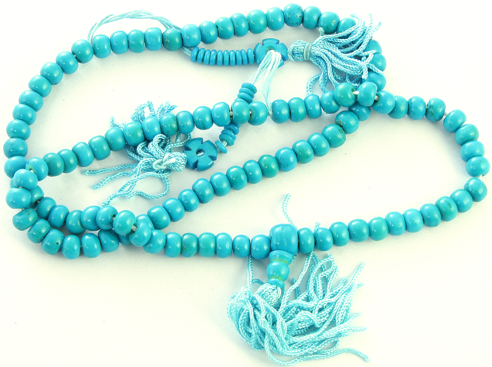 Turquoise Faux Wood Mala (Rosary) of 108 Beads for Chanting | Exotic ...