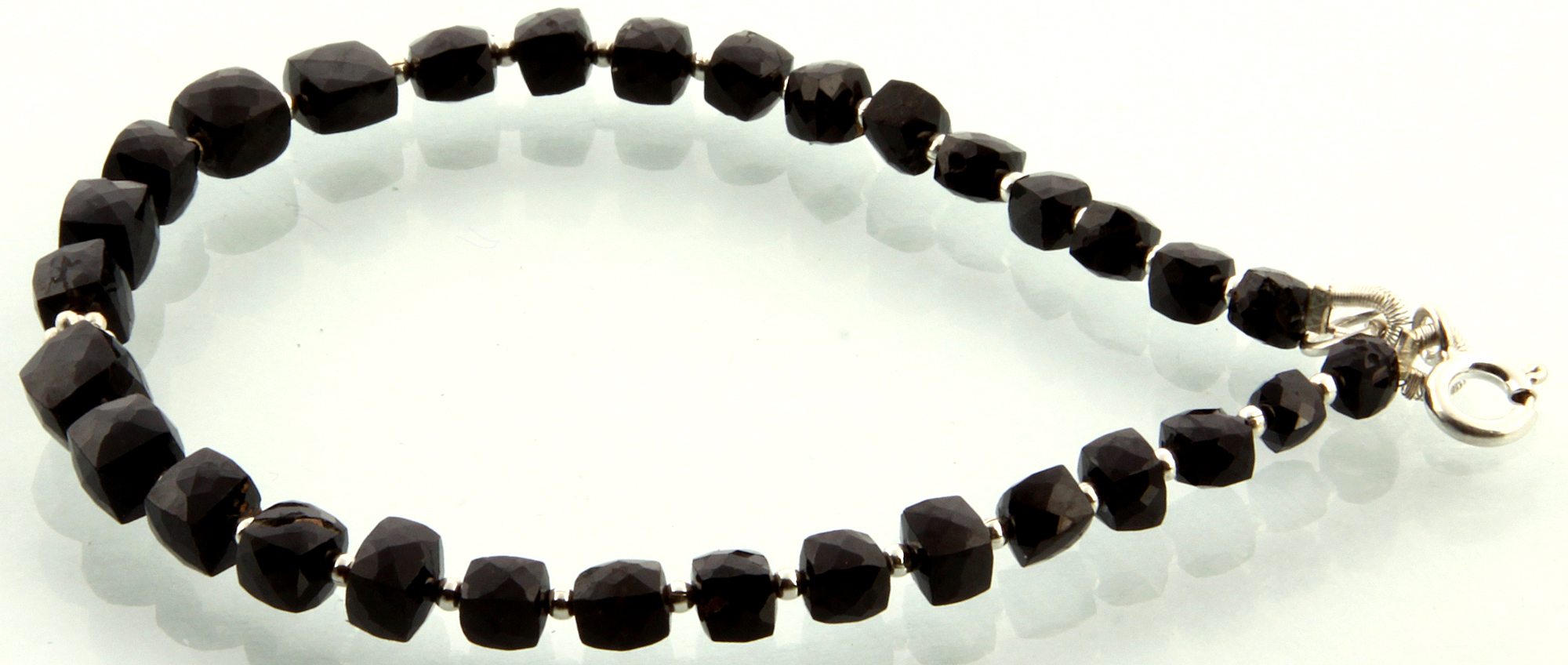 Faceted Black Onyx Bracelet Exotic India Art