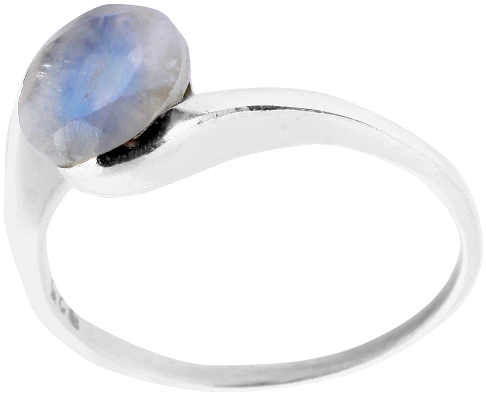 Faceted Rainbow Moonstone Ring | Exotic India Art