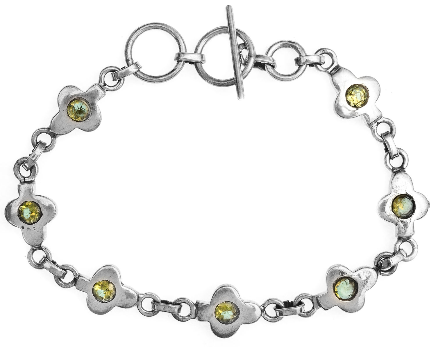 Springtime Bracelet - Smokey Quartz, Peridot, Clear Quartz, Sterling S –  Jewellery by Linda