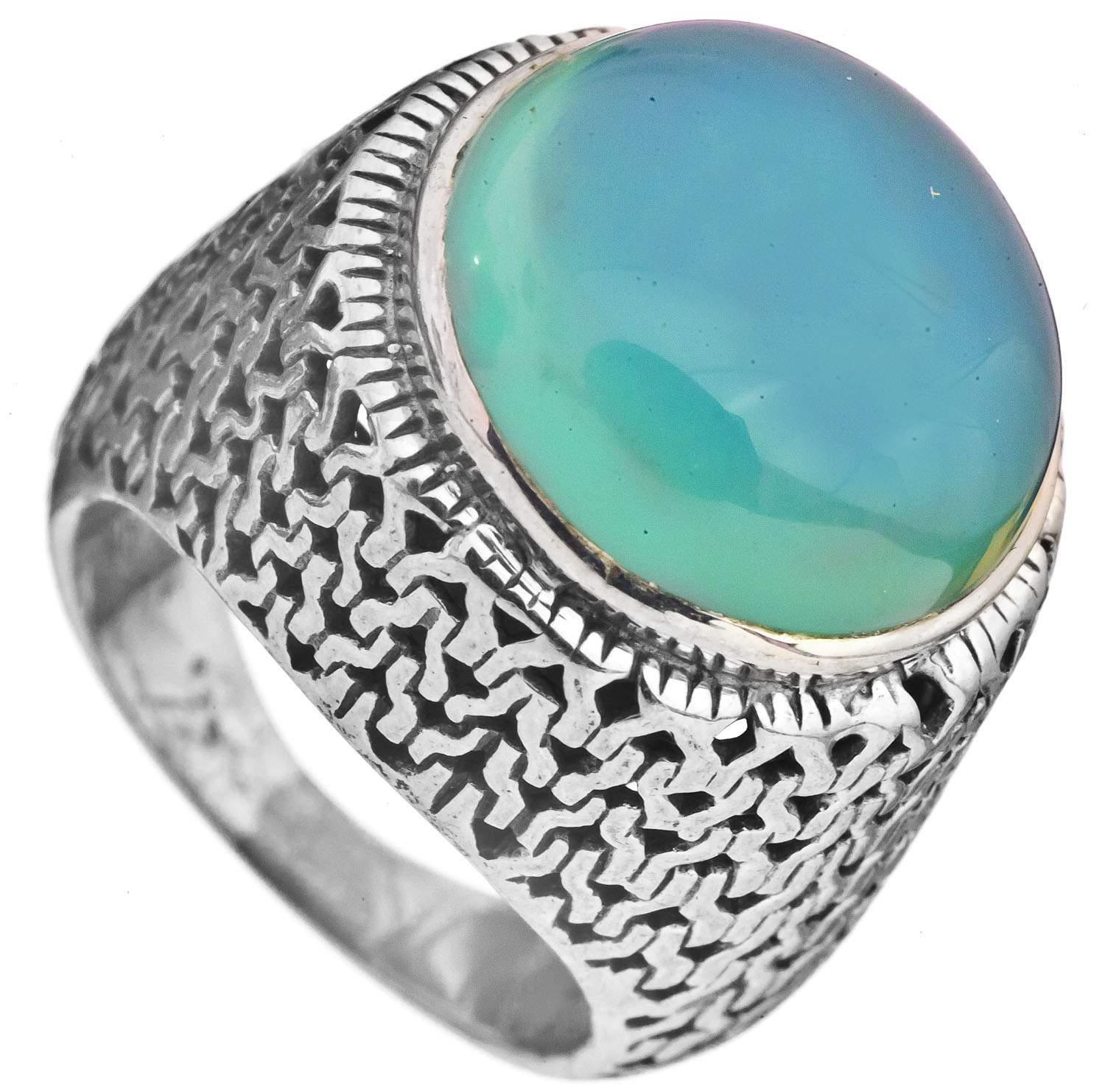 Blue Chalcedony Ring | Exotic India Art