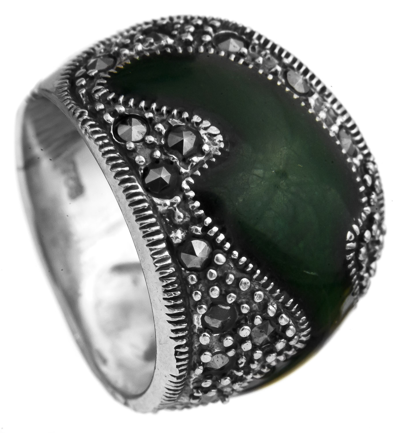Green Marcasite Ring | Exotic India Art