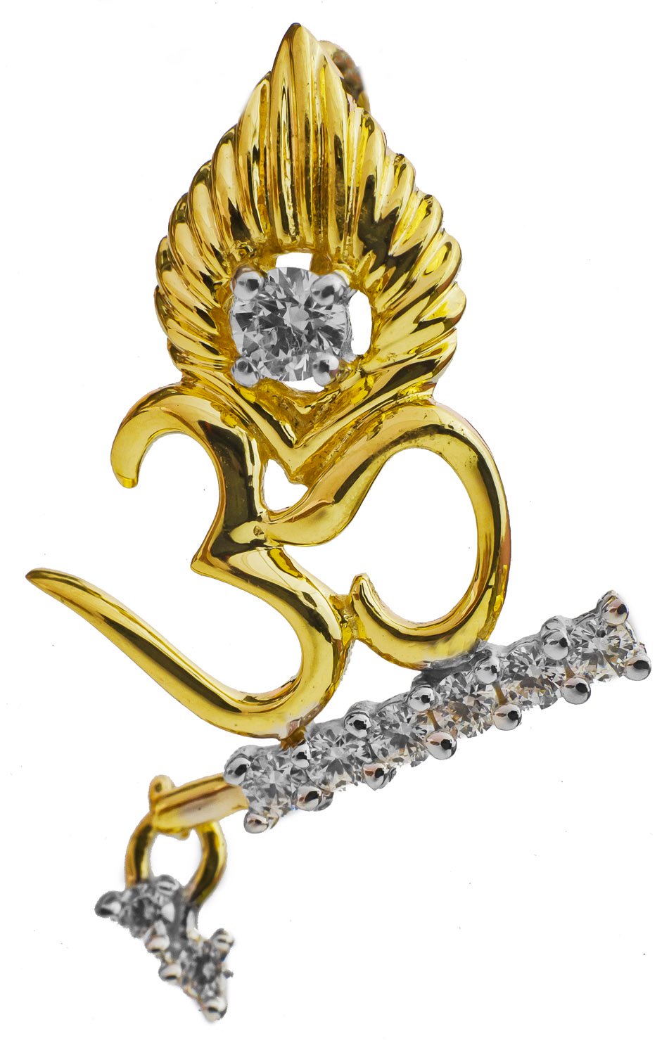OM (AUM) Pendant with Krishna's Flute and Peacock Feather | Exotic ...