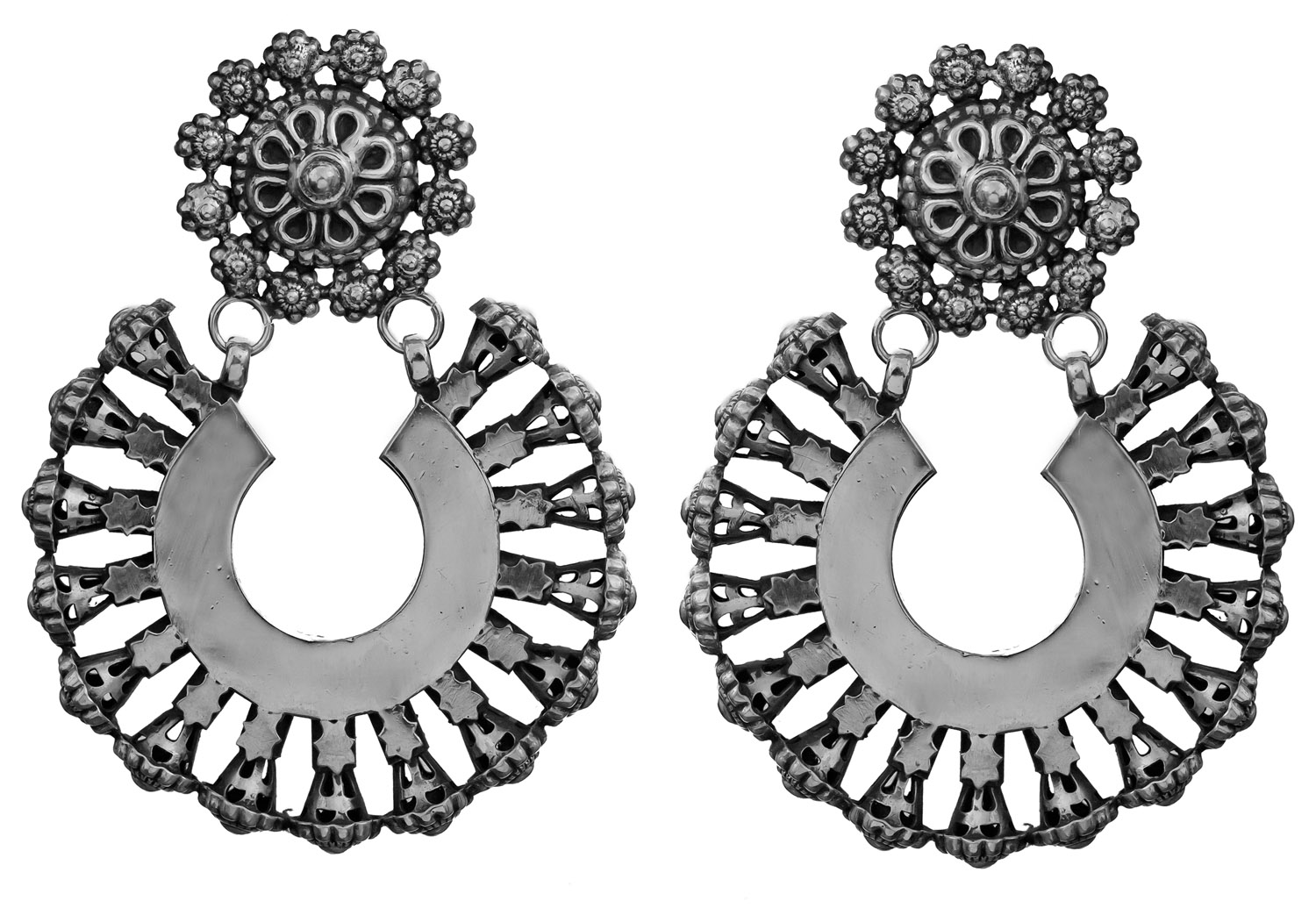 Large Post Earrings Exotic India Art