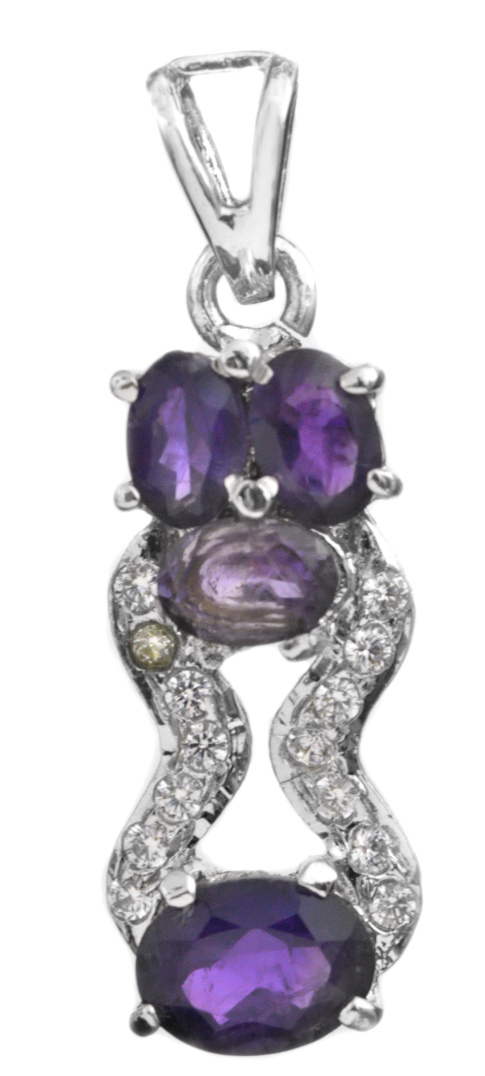 Faceted Amethyst Pendant with CZ | Exotic India Art