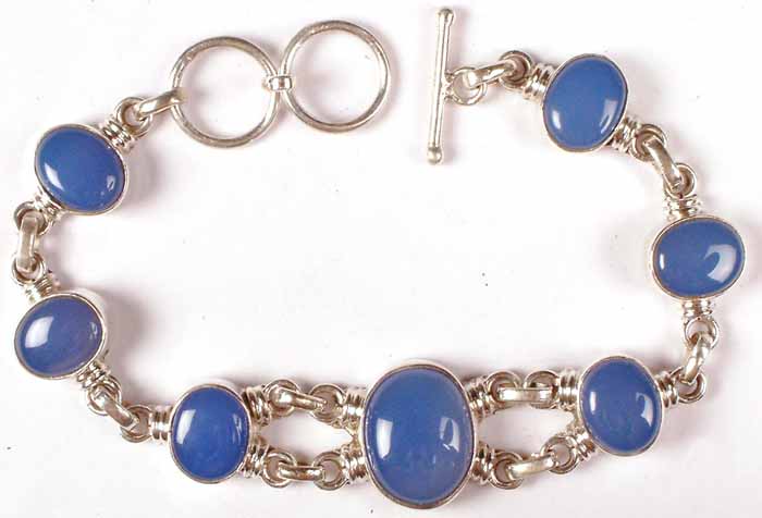 Blue Chalcedony Bracelet | Exotic India Art