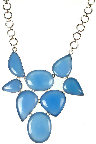 Radiant Reversible Blue Chalcedony Sterling Silver Necklace – ForeverGems_SA
