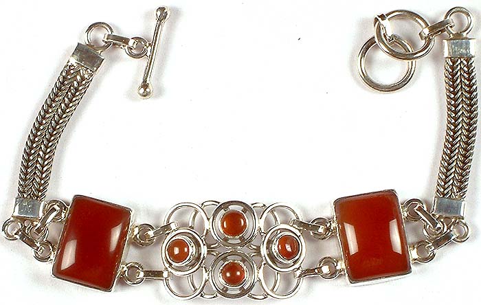 Carnelian 925 Silver Bracelet - Stone of Action – LATATVA Private Limited