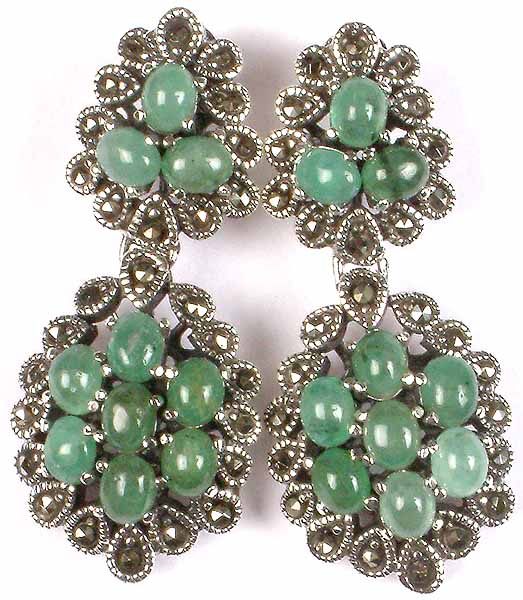Emerald Earrings Exotic India Art
