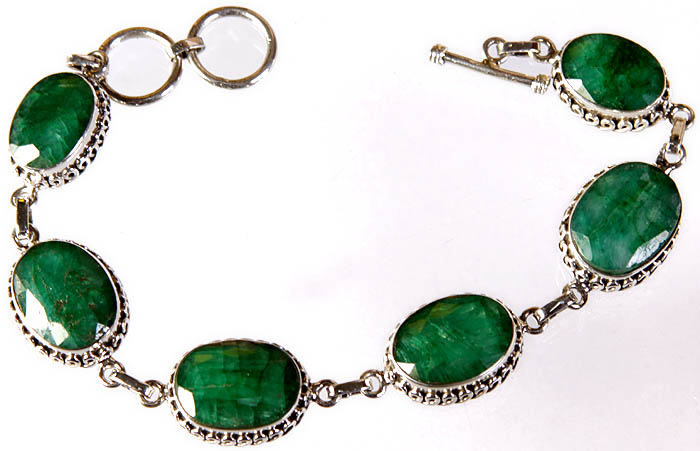 Silver and Emerald Green CZ Single Stone May Birthstone Bracelet  Grace   Co UK