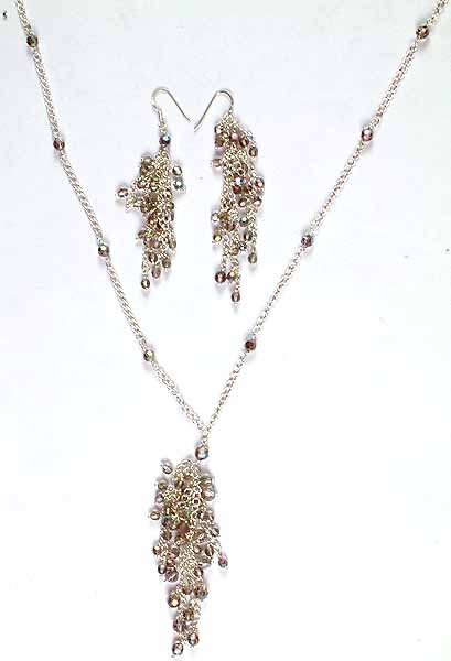 Round Bella Earrings and Necklace Set Made With SWAROVSKI® Crystals - Etsy