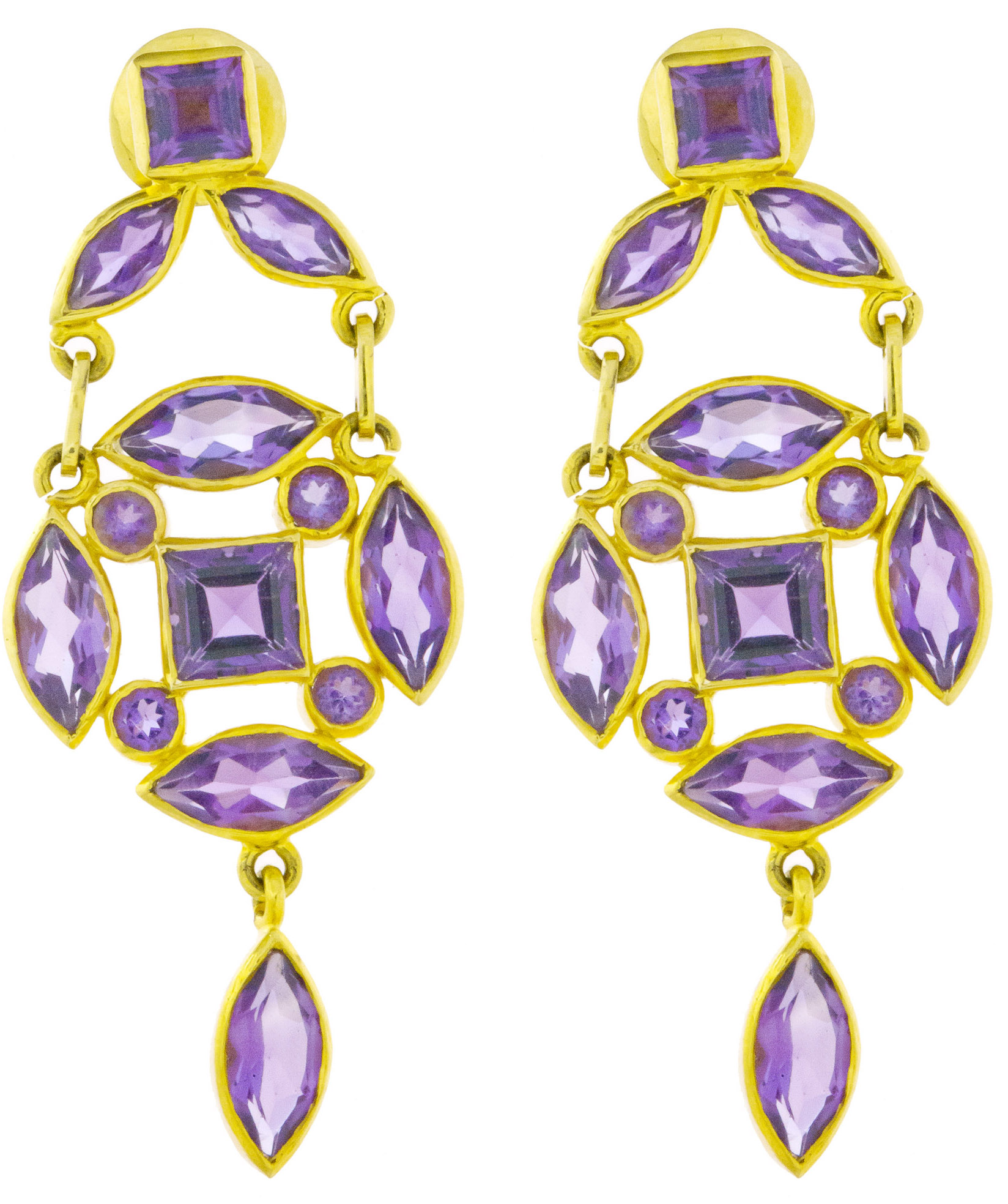Fine Faceted Amethyst Post Earrings | Exotic India Art