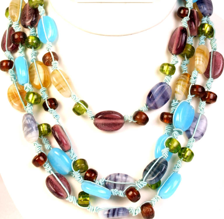 Multi-Color Glass Beaded Necklace | Exotic India Art