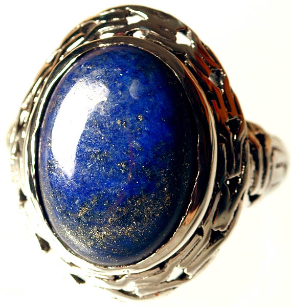 Lapis Lazuli Oval Ring Exotic India Art