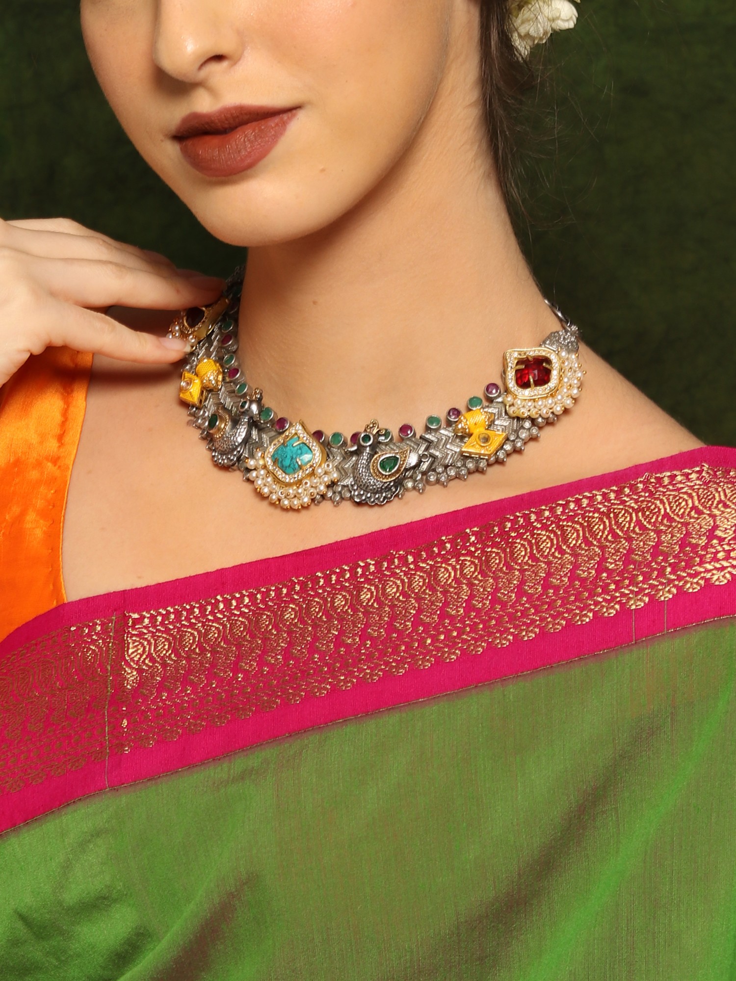 Rainbow Colored Beaded Choker Fashionable Necklace – Arimonz
