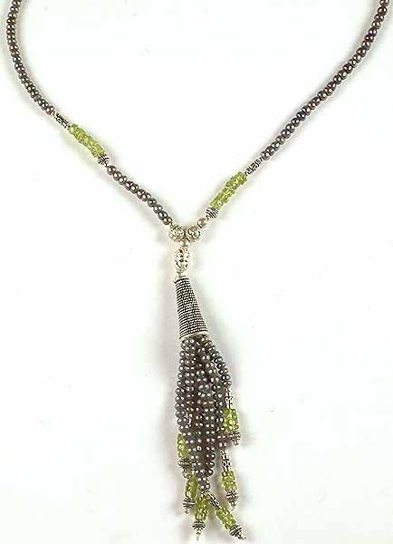 Lady Brighten Pearl, Iolite and Peridot Necklace : Museum of Jewelry