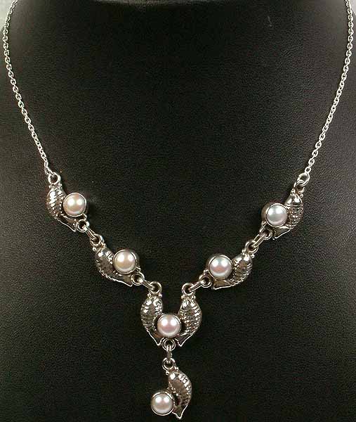 Pearl Fish Necklace | Exotic India Art