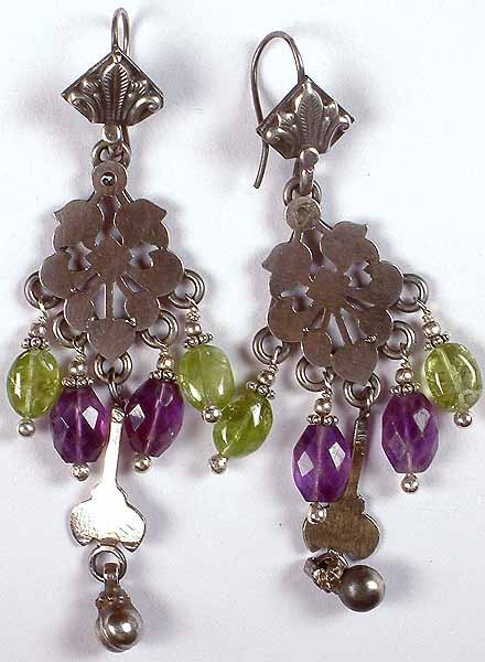 Silver and Peridot Earrings - From Rajasthan Silver and Peridot Earrings - From Rajasthan