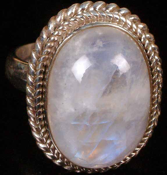 Buy Anika Jewellers Solid Rainbow Moonstone Ring, Handmade Ring, White Moonstone  Ring, Silver Ring, Gemstone Ring, Women Ring, June Birthstone Ring (10) at  Amazon.in