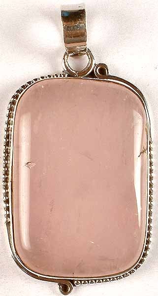 Rectangular Rose Quartz Pendant | Exotic India Art