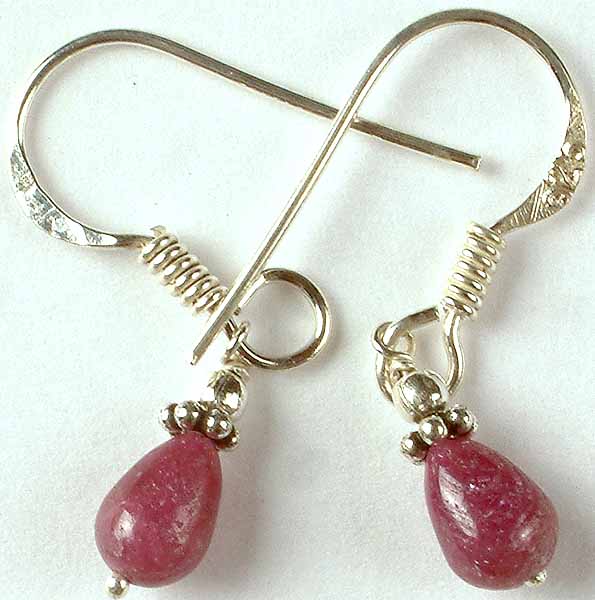 Ruby Drop Earrings Exotic India Art