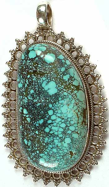 Spider S Web Turquoise Pendant Exotic India Art