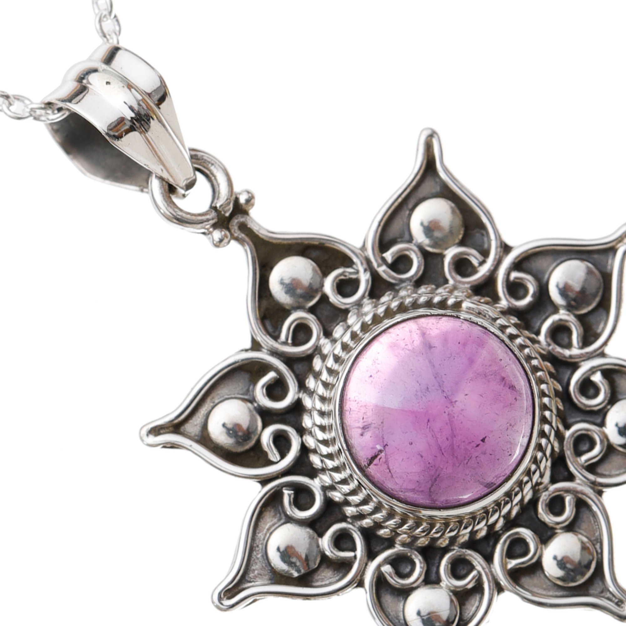 Amethyst Sun Pendant | Exotic India Art