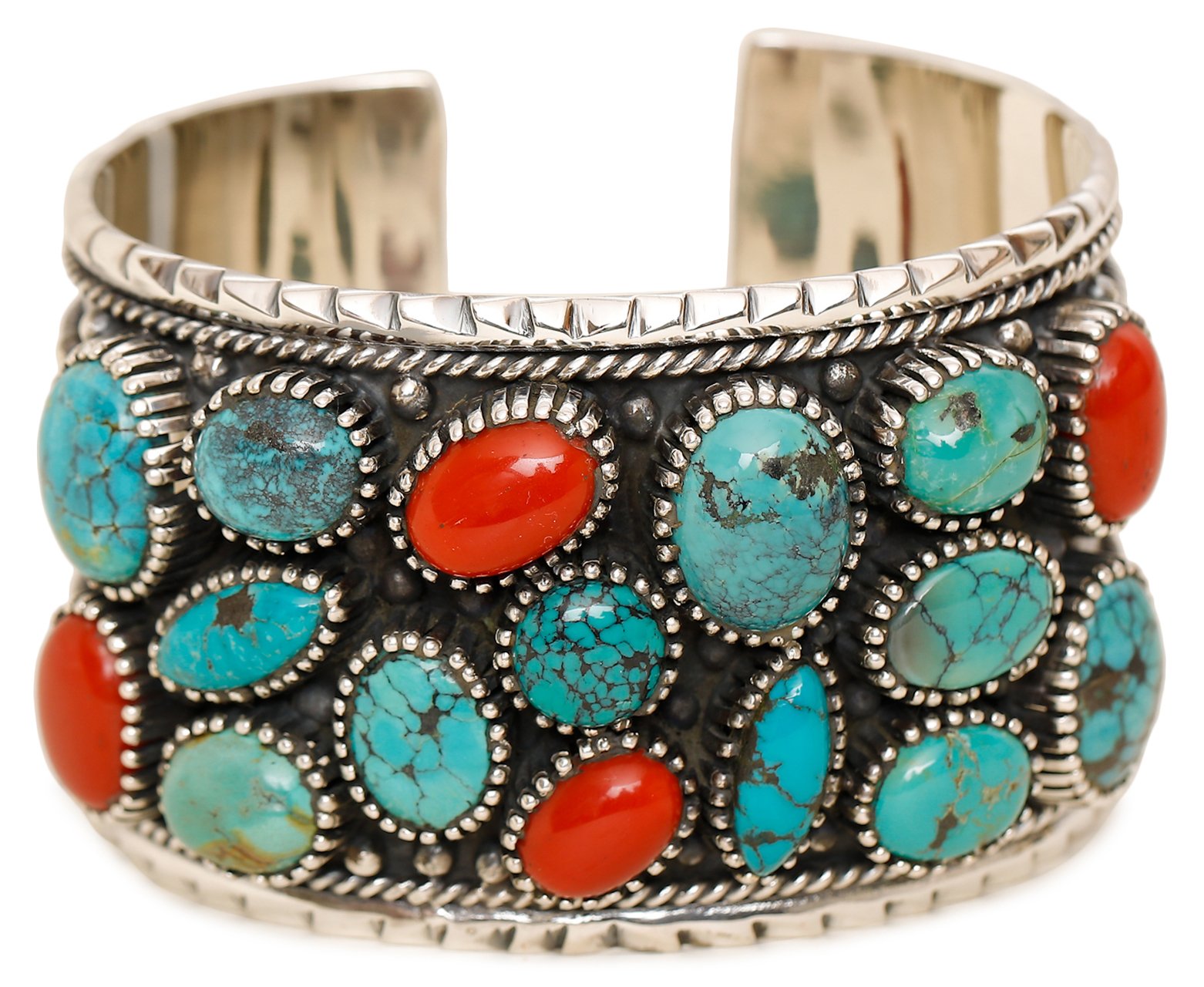 Item 831F Vintage 70s Navajo Turquoise Coral Raised Cardinals Decorated  Collectors Cuff Bracelet by WSilvers Mens and Womens Multi Color Stone  Bracelets EAGLE ROCK TRADING POSTNative American Jewelry