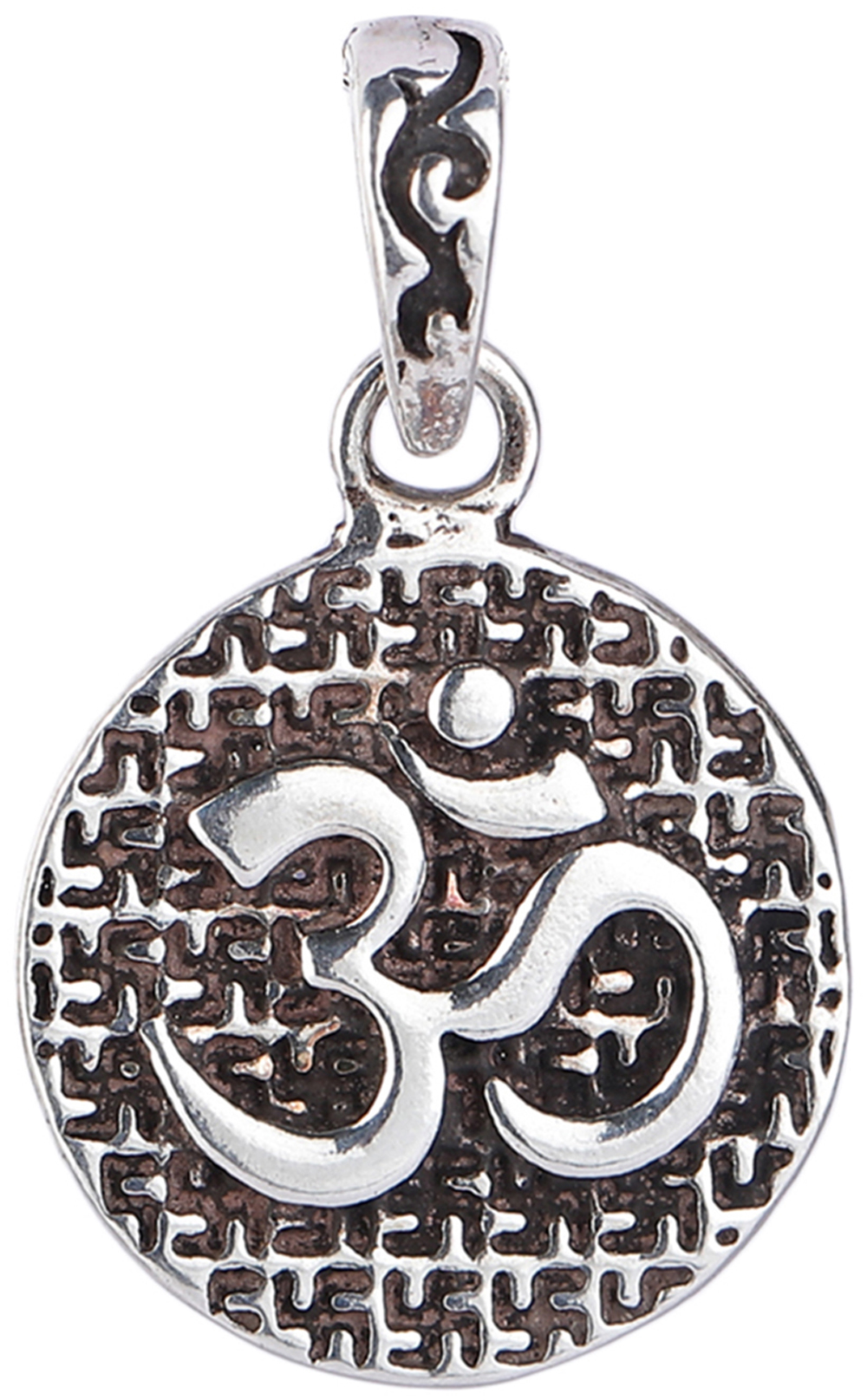 Om Pendant with Holy Swastika Pattern from Nepal | Exotic India Art