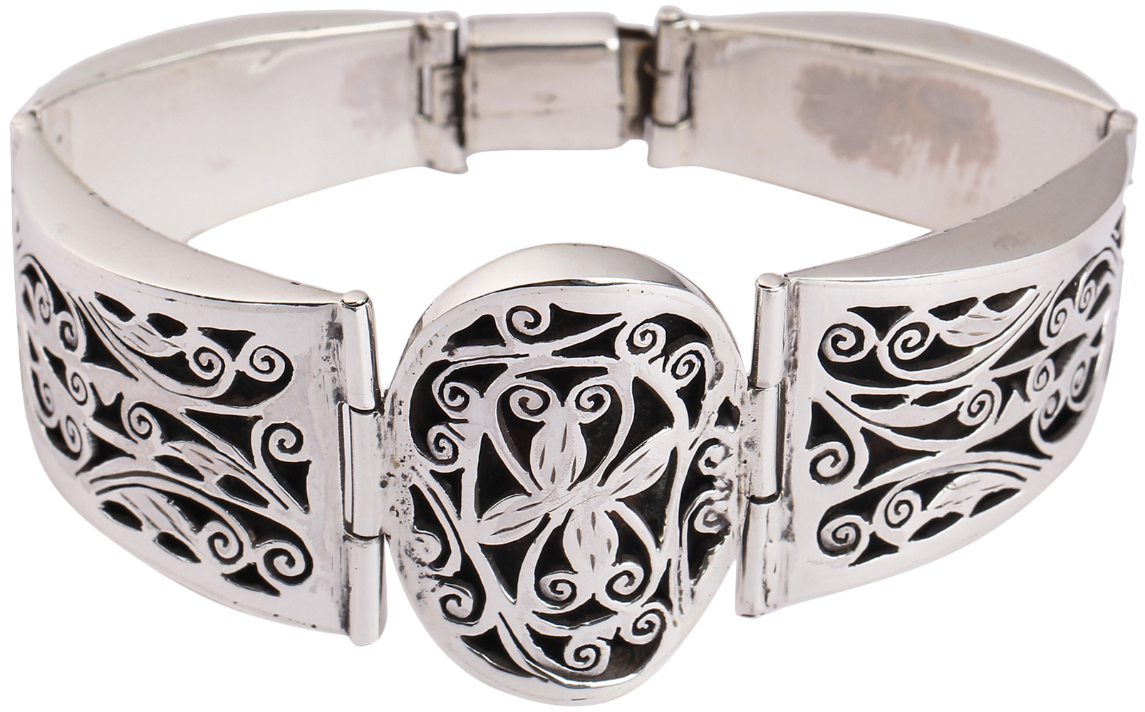 Omega 925 Silver Engraved Cuff Bracelet | Silver Cuff Bracelet For Men –  Azuro Republic