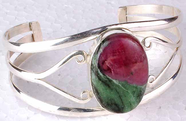 Bracelet of Ruby Zoisite Exotic India Art