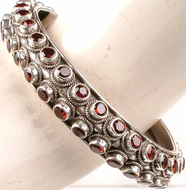 Garnet Bangle Bracelet | Exotic India Art