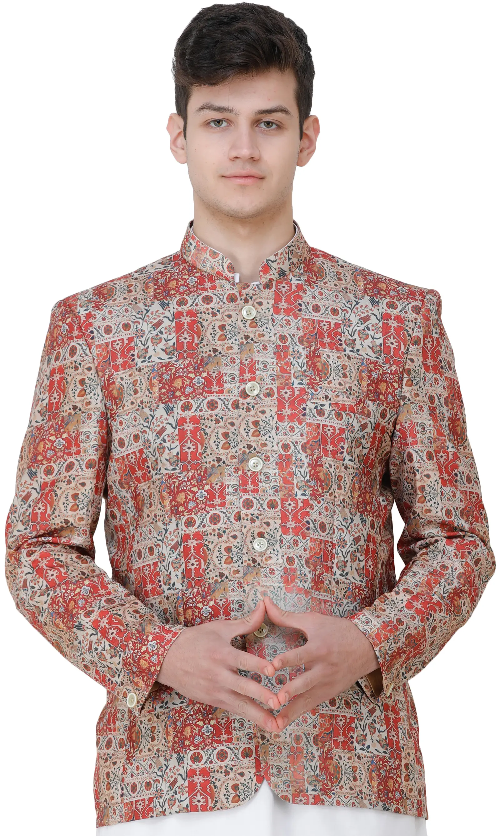 Tandori-Spice Wedding Blazer with Oriental Print
