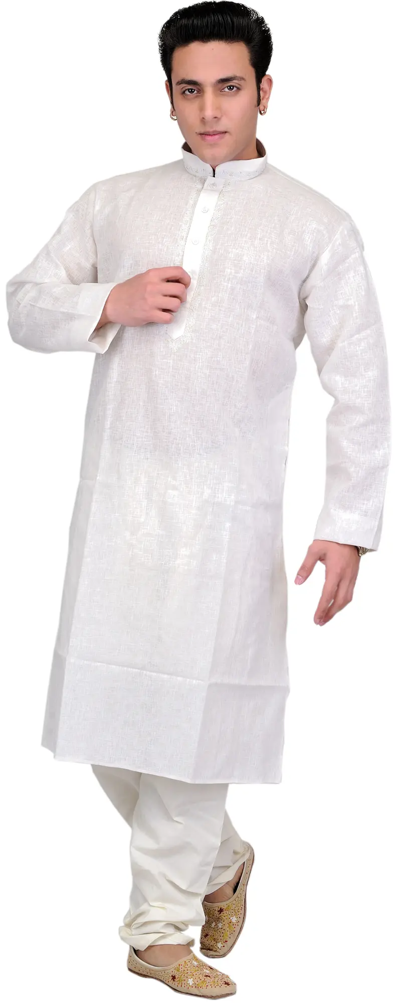 Kurta Pajama with Embroidery on Neck
