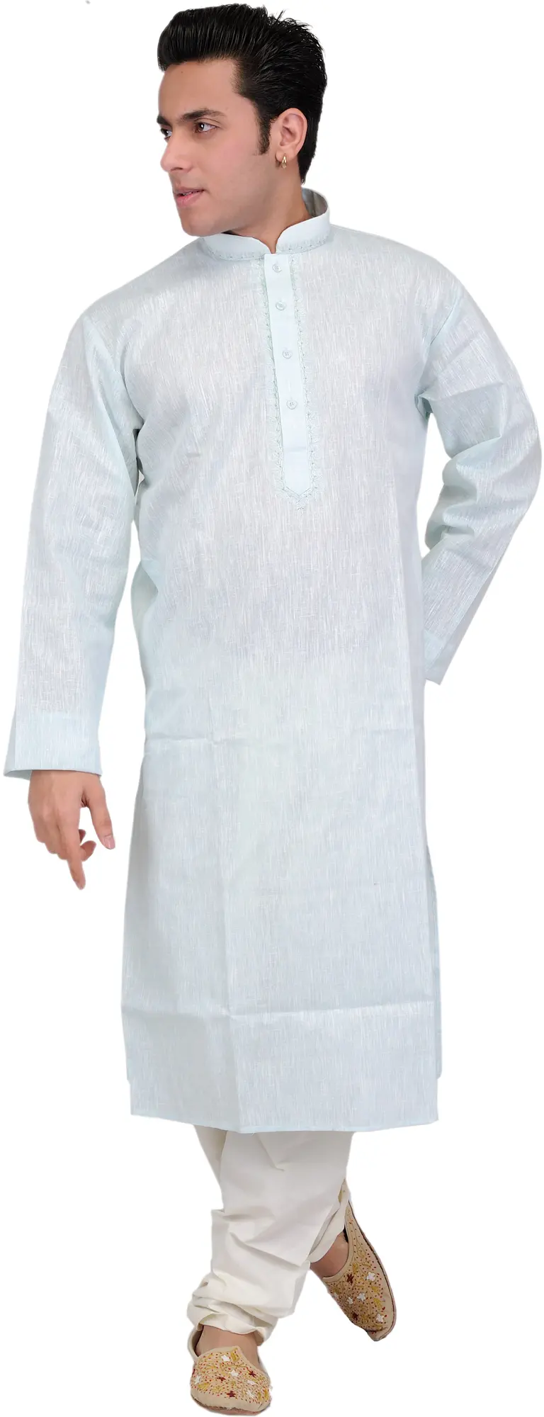Kurta Pajama with Thread Embroidery on Neck
