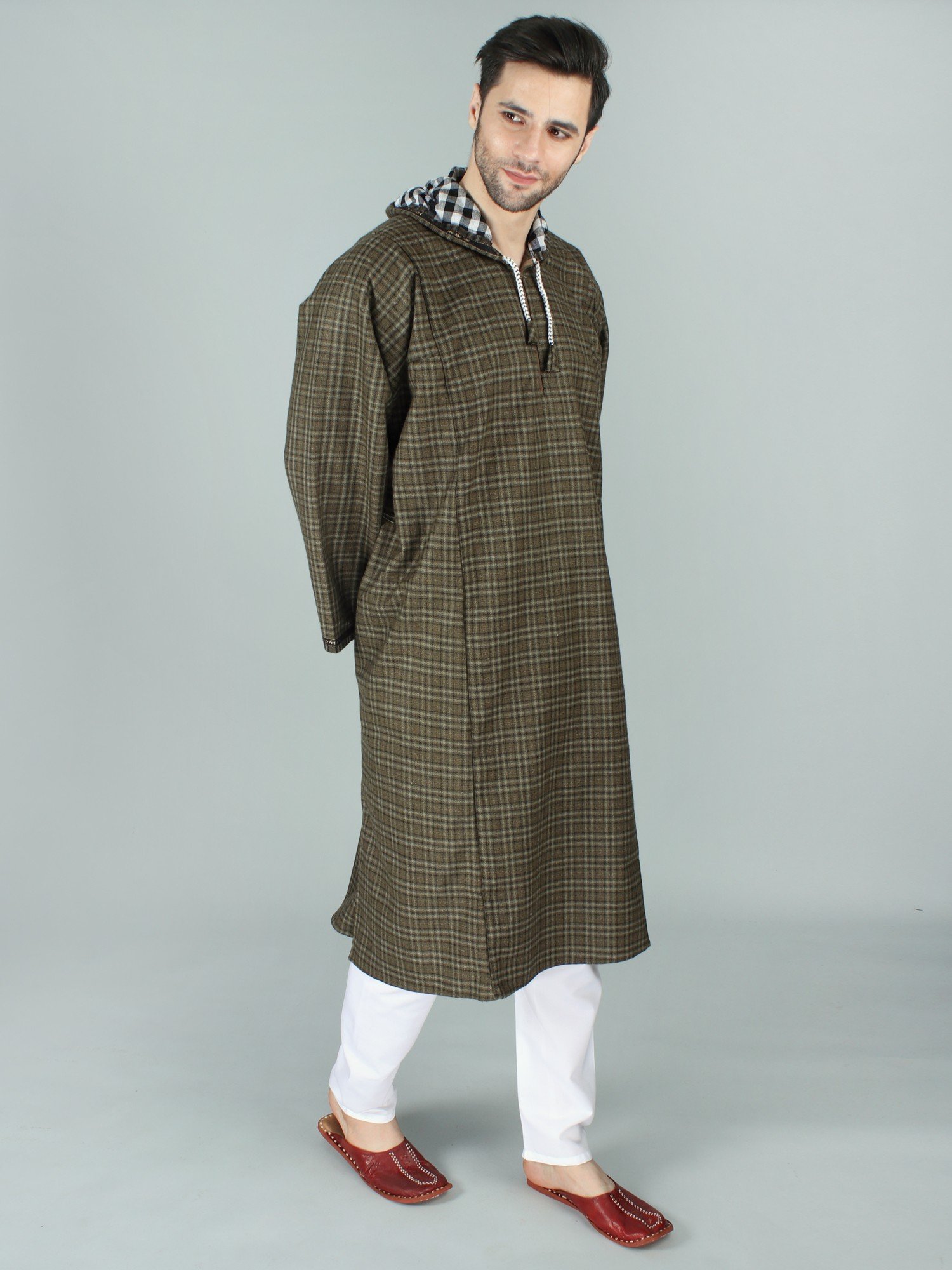 Exotic India Phiran for Men from Kashmir with Hood