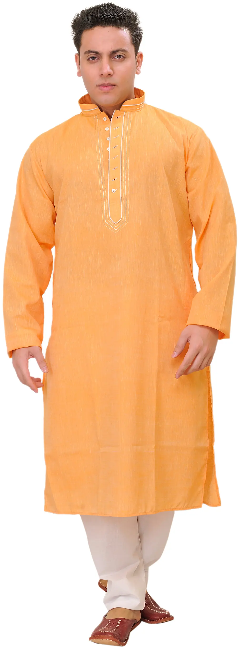 Plain Kurta Pajama with Thread Embroidery