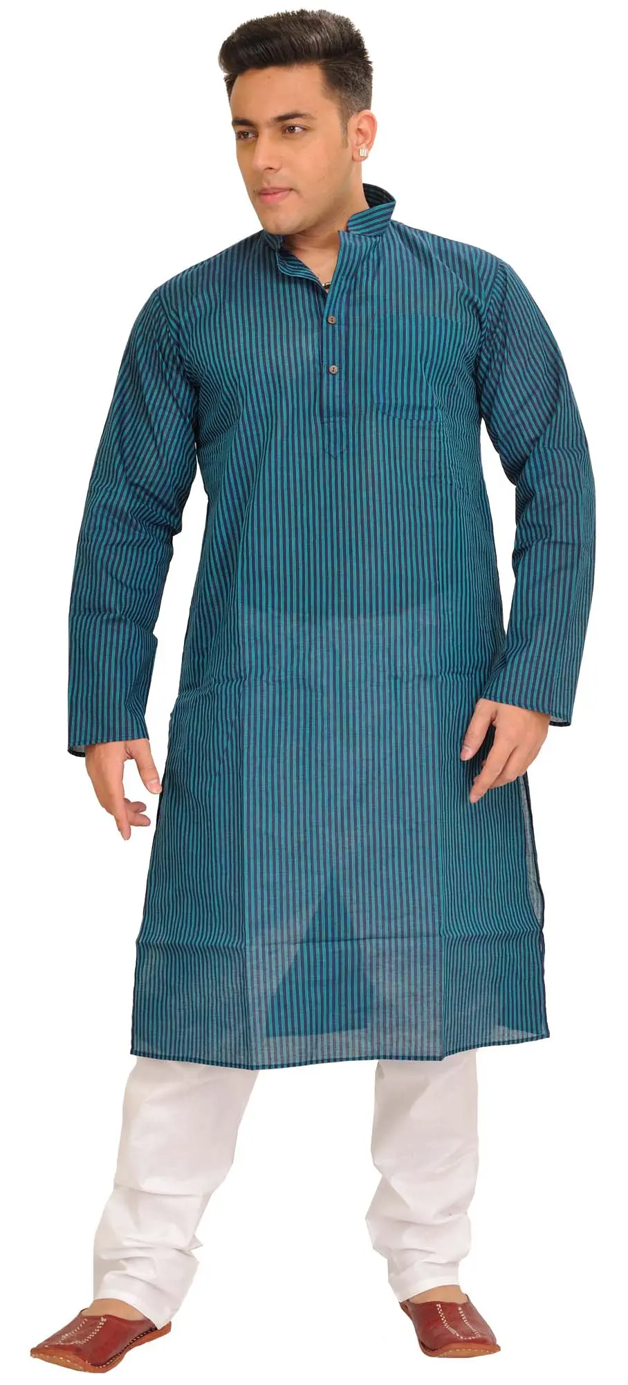 Casual Kurta Pajama Set with Printed Stripes
