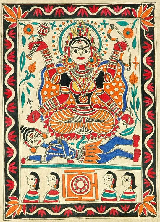 Goddess Shodashi with Yantra | Exotic India Art