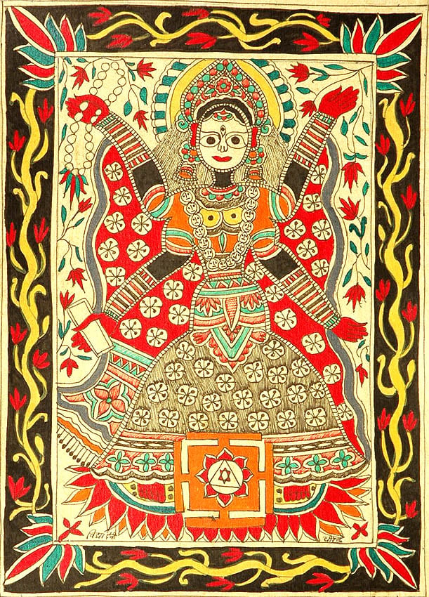 Mahavidya Matangi with Yantra | Exotic India Art